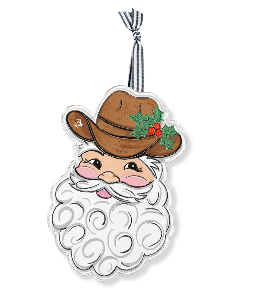 Cowboy Santa Acrylic Ornament