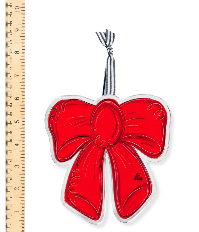Red Bow Acrylic Ornament