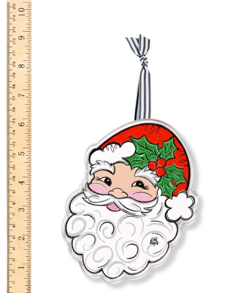 Santa Face Acyrlic Ornament