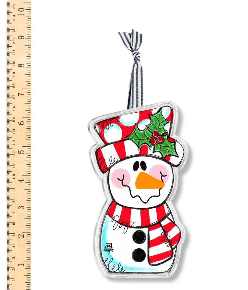 Red Snowman Acyrlic Ornament