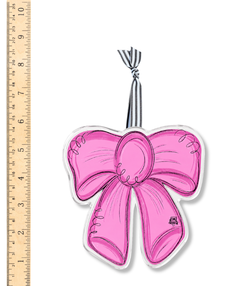 Pink Bow Acrylic Ornament