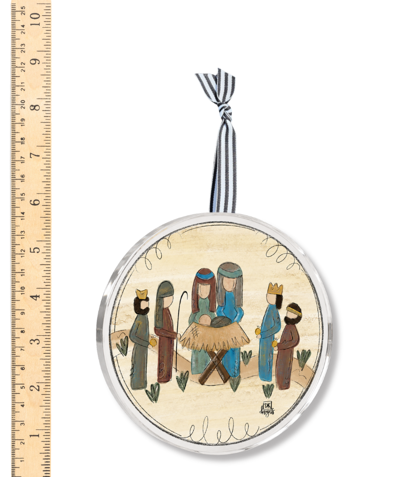 Circle Nativity Acrylic Ornament
