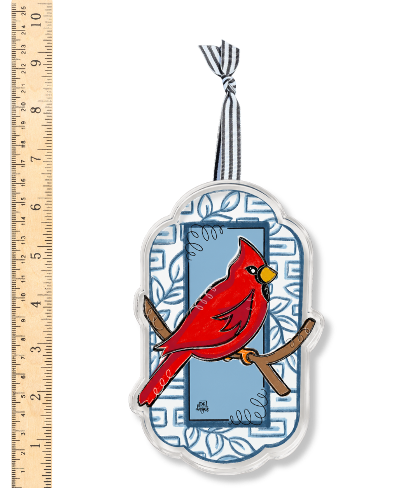 Blue and White Cardinal Acrylic