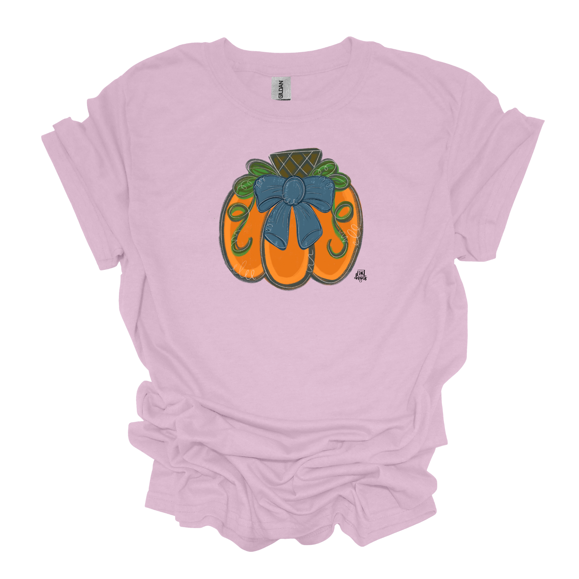 Blue Bow Pumpkin T-Shirt