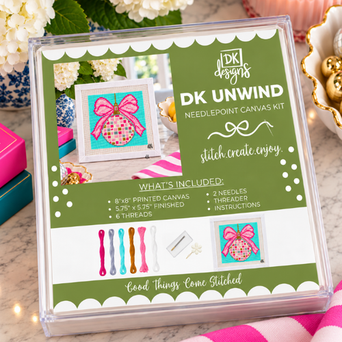 Disco Ball with Bow Canvas Kit by DK Unwind