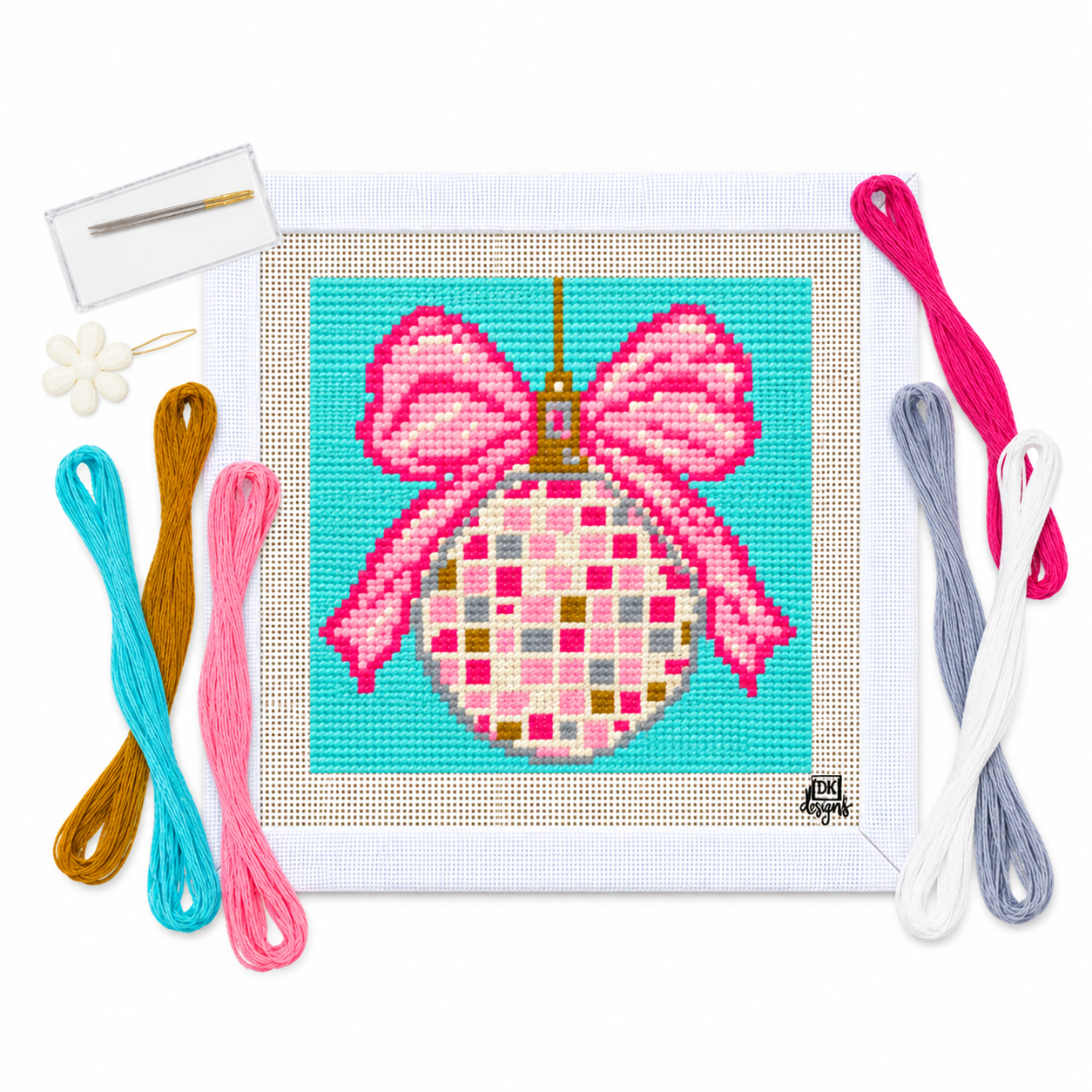 Disco Ball with Bow Canvas Kit by DK Unwind