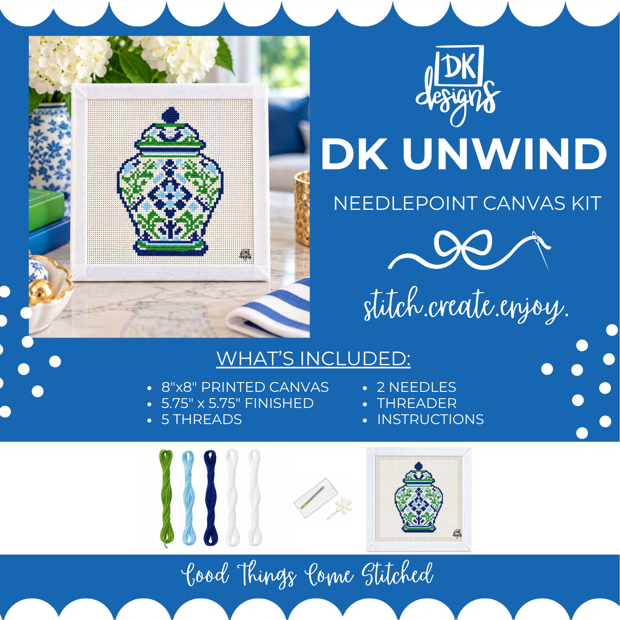 Ginger Jar Canvas Kit by DK Unwind