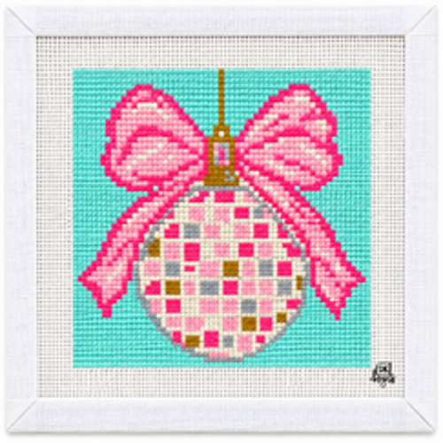 Medium Disco Ball with Bow Canvas Solo by DK Unwind