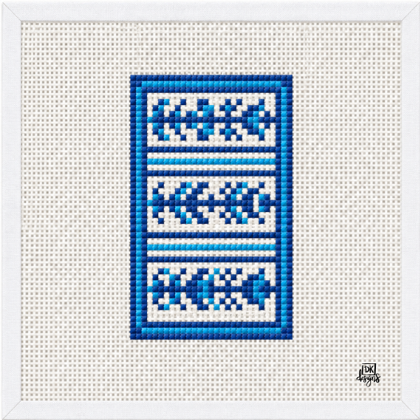 Small Blue and White Stripe Canvas Solo by DK Unwind