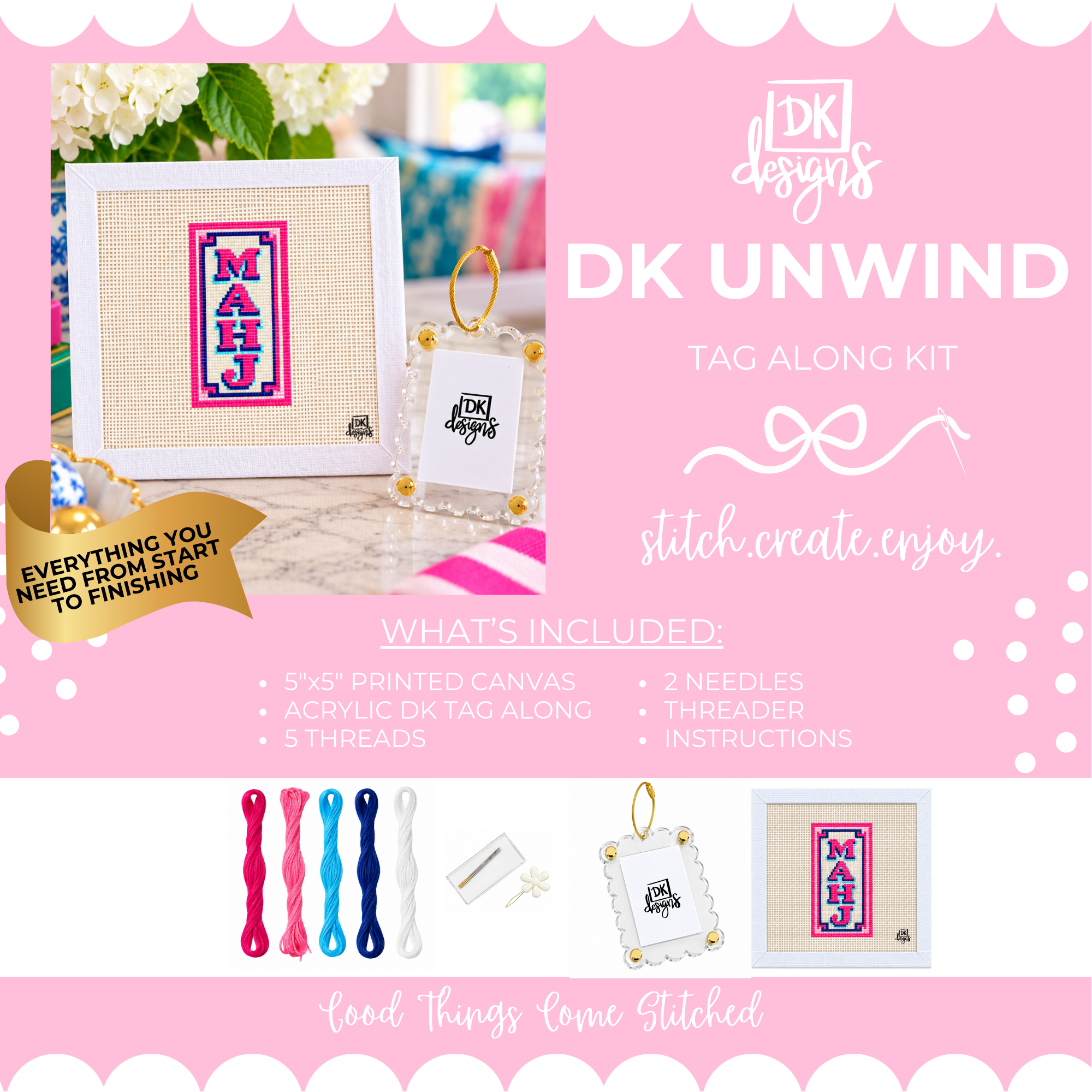 Mahj Canvas Tag-Along Kit by DK Unwind