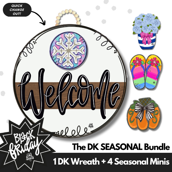 The Seasonal Stained Classic Welcome Hanger & Mini Bundle by DK Designs Georgia