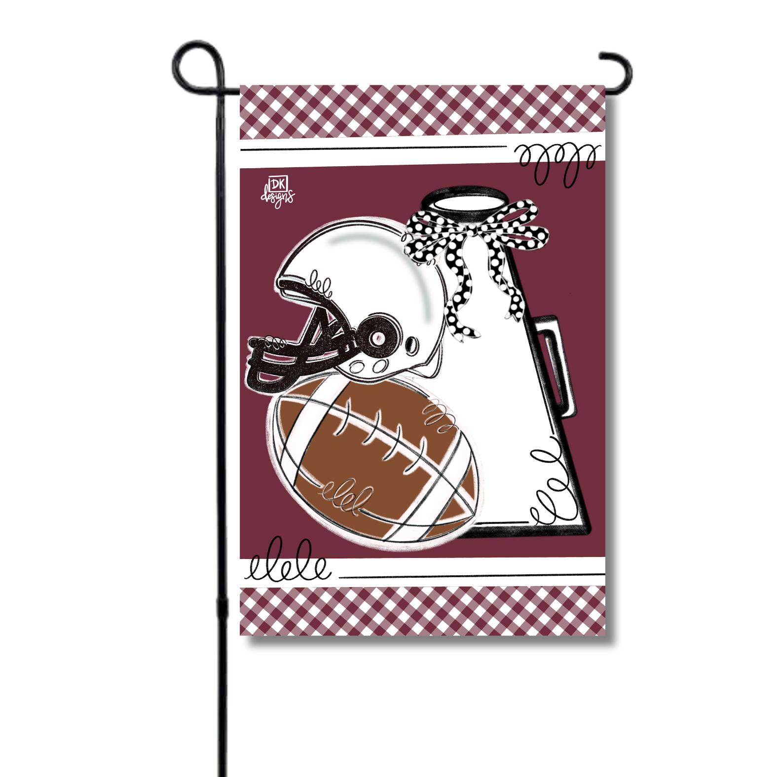 Maroon and White Game Day Garden Glam
