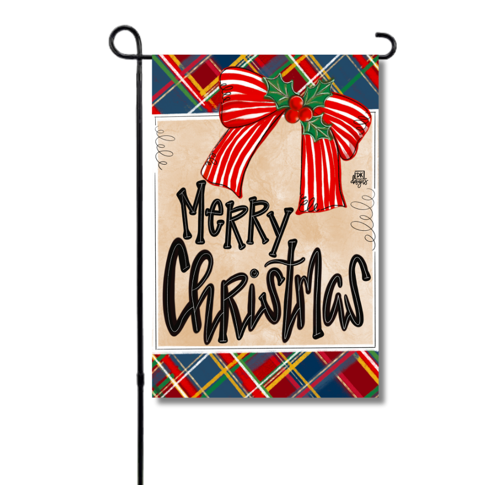 Plaid Merry Christmas Garden Glam