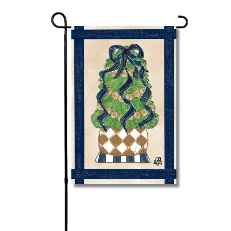 Navy and Gold Christmas Tree Garden Glam
