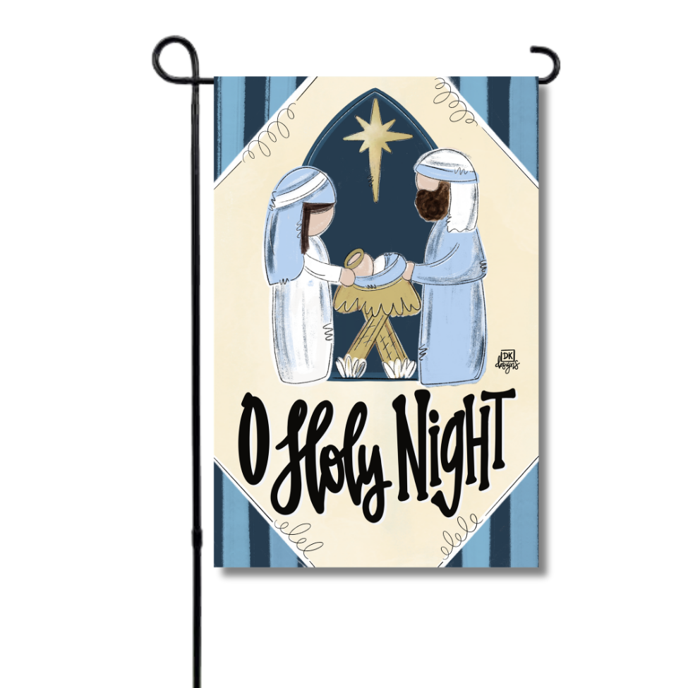 Blue and White Nativity Garden Glam