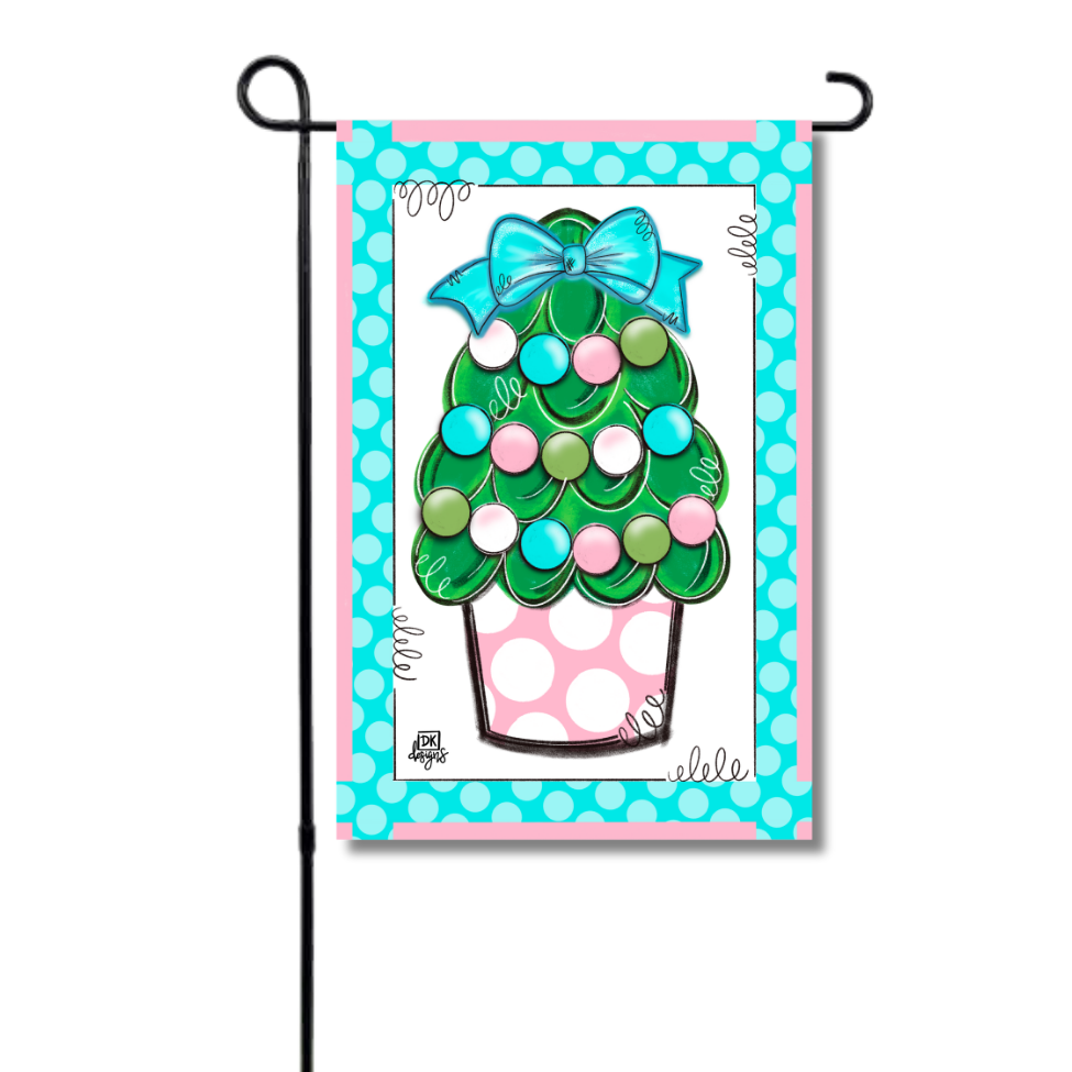 Pink and Teal Christmas Tree Garden Glam