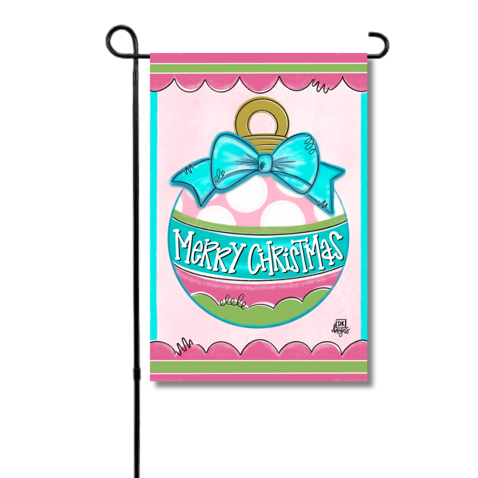 Pink and Teal Christmas Bulb Garden Glam