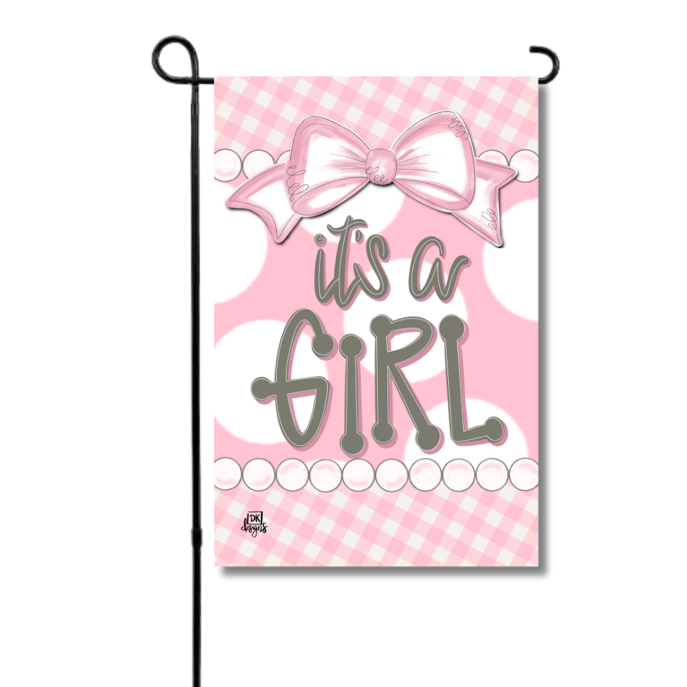 Pink It's a Girl Gingham Garden Glam