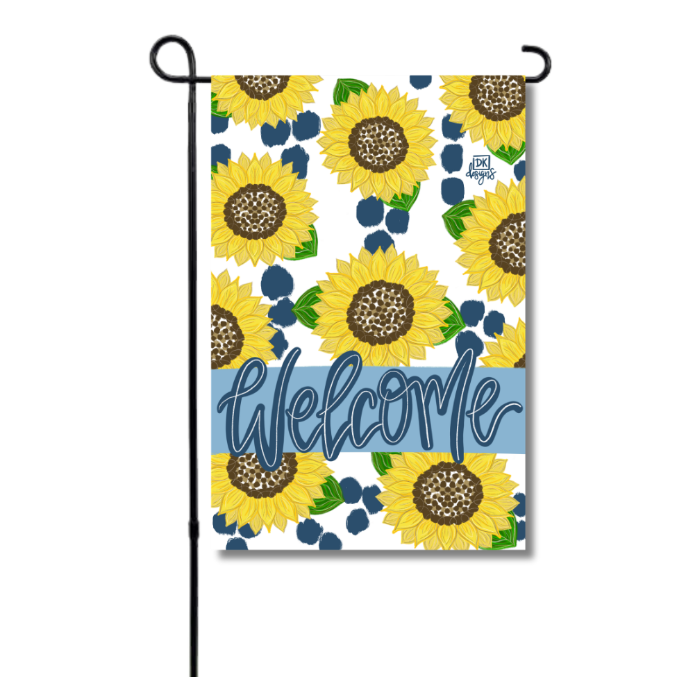 Navy Sunflower Welcome Garden Glam