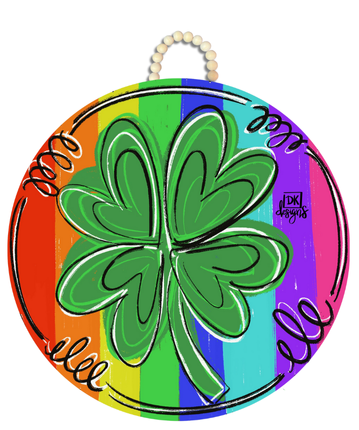 DK Rainbow Clover Door Hanger