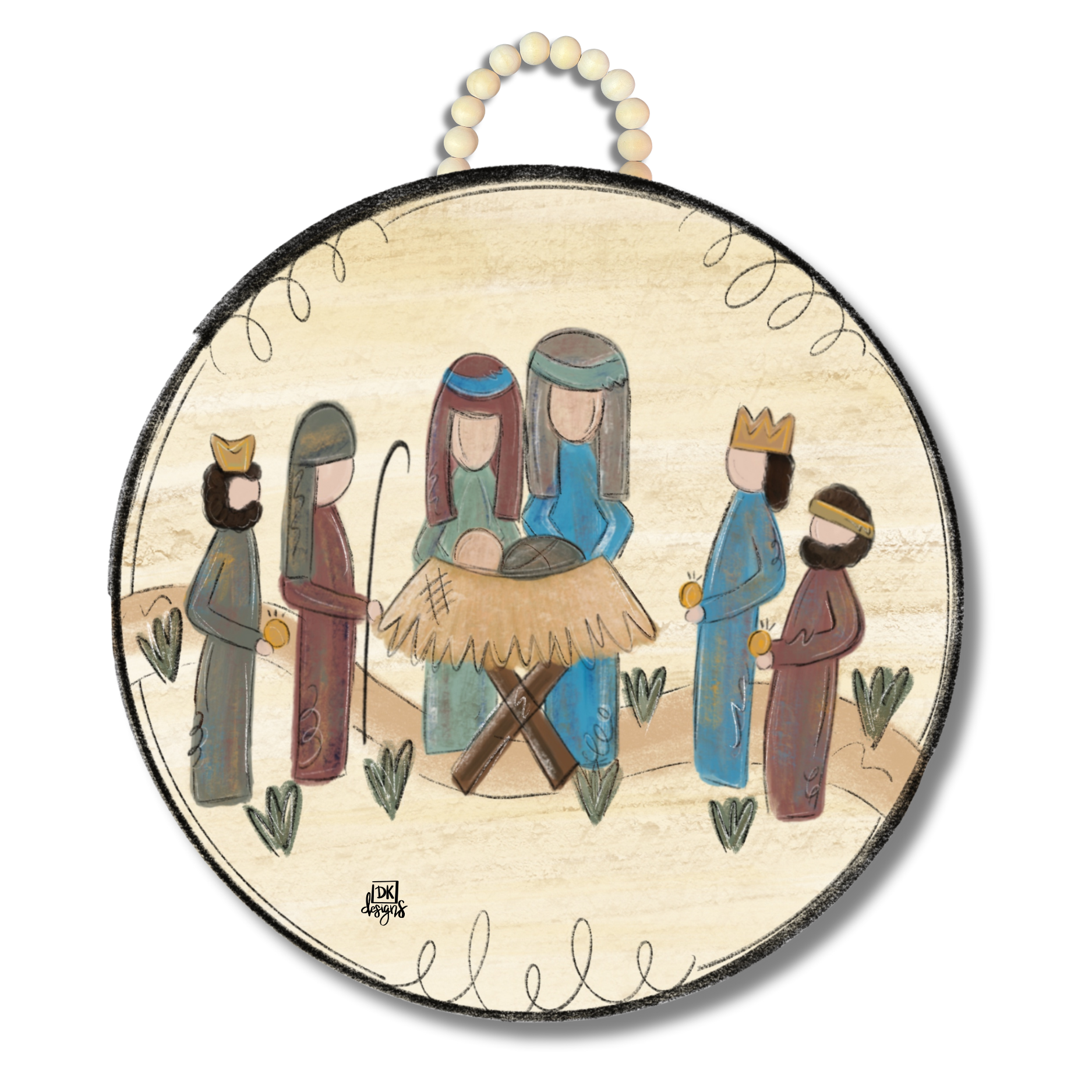 Nativity Circle Hanger Door Hanger