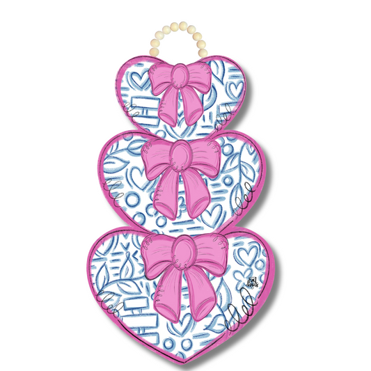 DK Chinoiserie Stack Heart Door Hanger by DK Designs Georgia