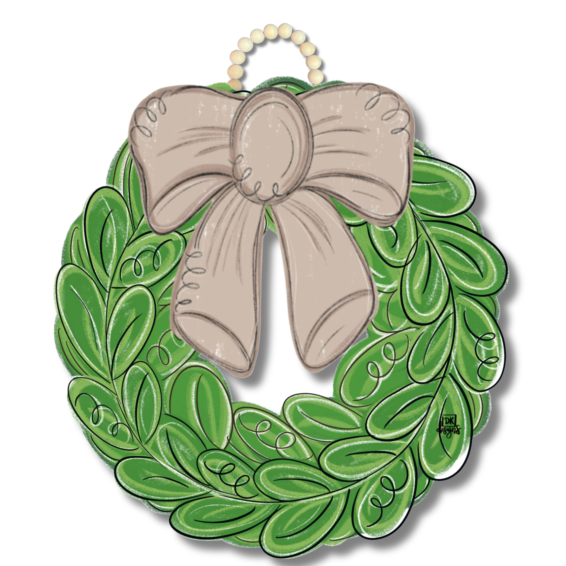 Mocha Bow Wreath Door Hanger