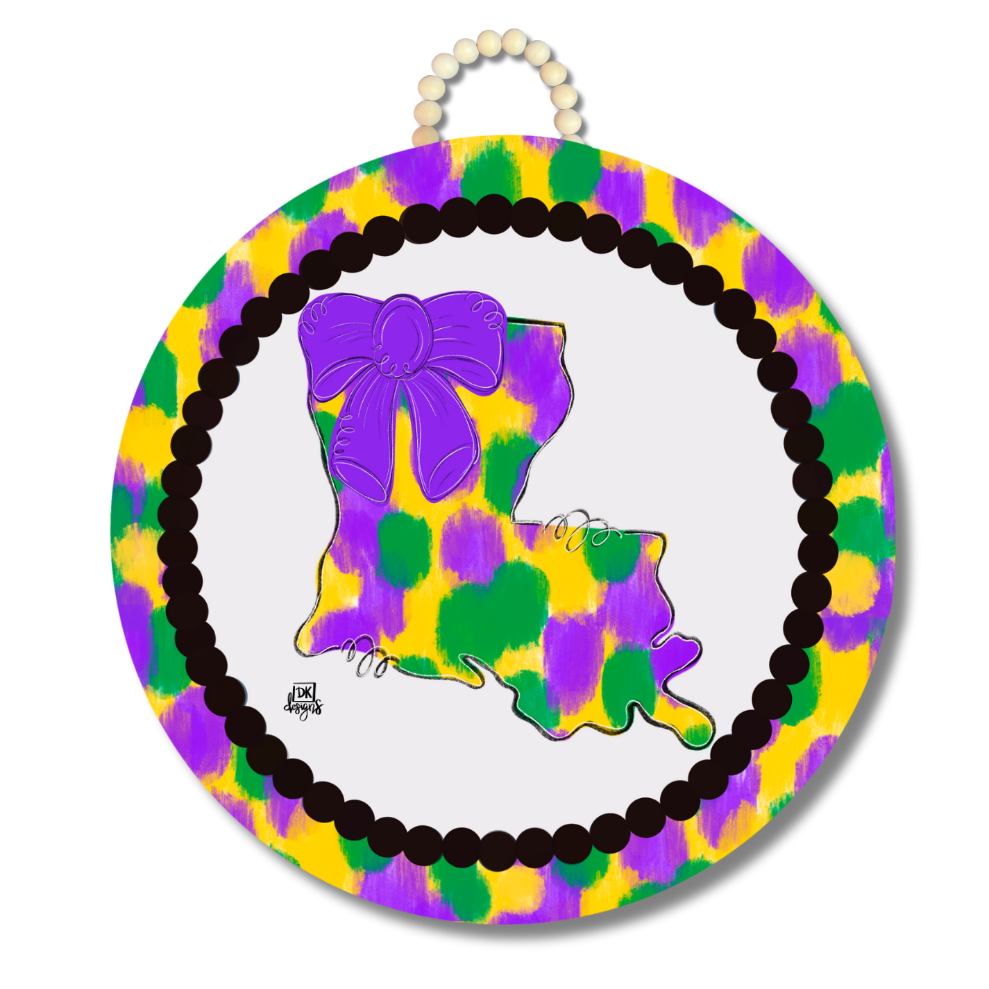 Mardi Gras State of Louisiana Door Hanger