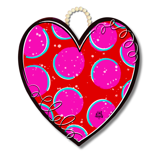 Red Heart Door Hanger by DK Designs Georgia