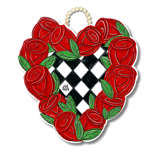 Rose Heart Door Hanger by DK Designs Georgia