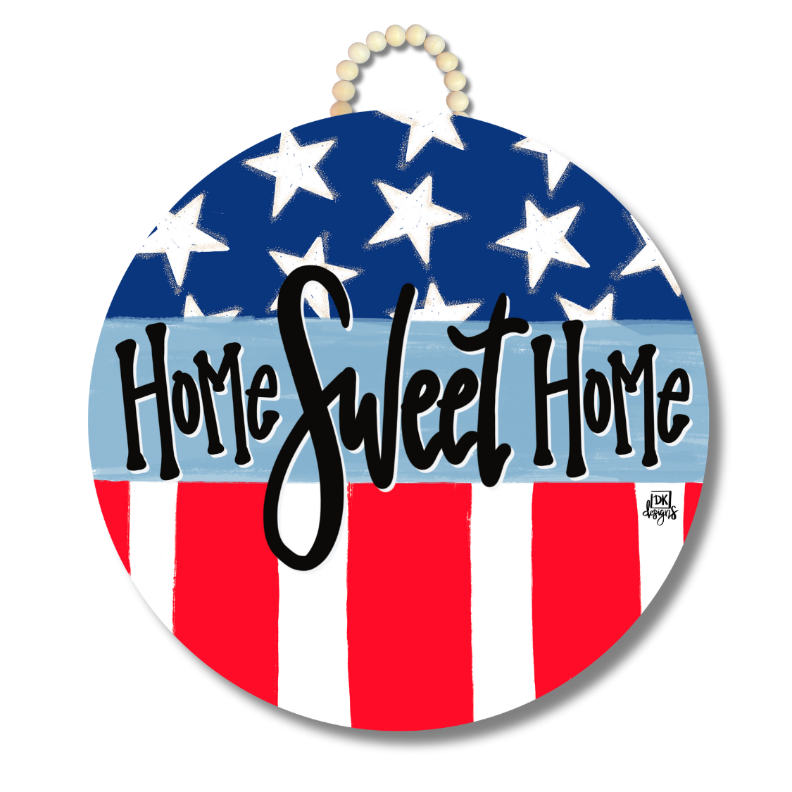 Flag Home Sweet Home Door Hanger