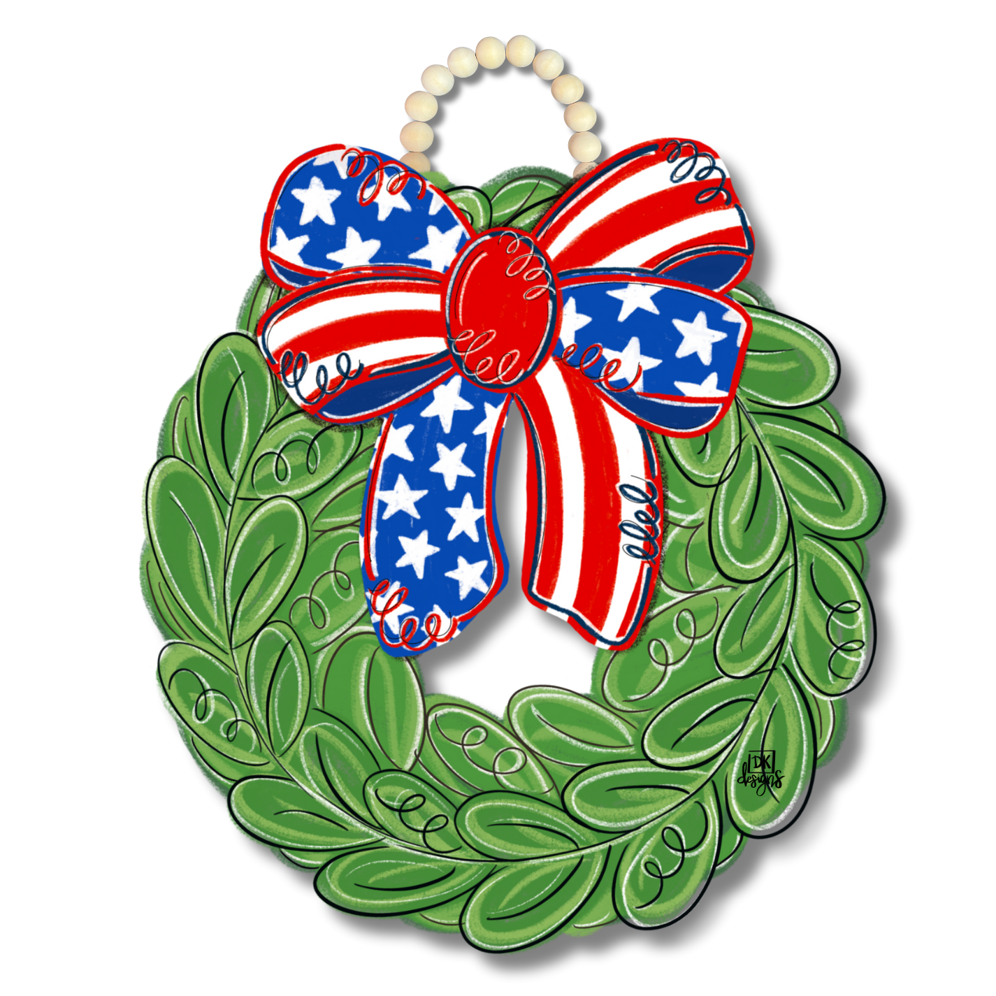 DK Patriotic Bow Wreath