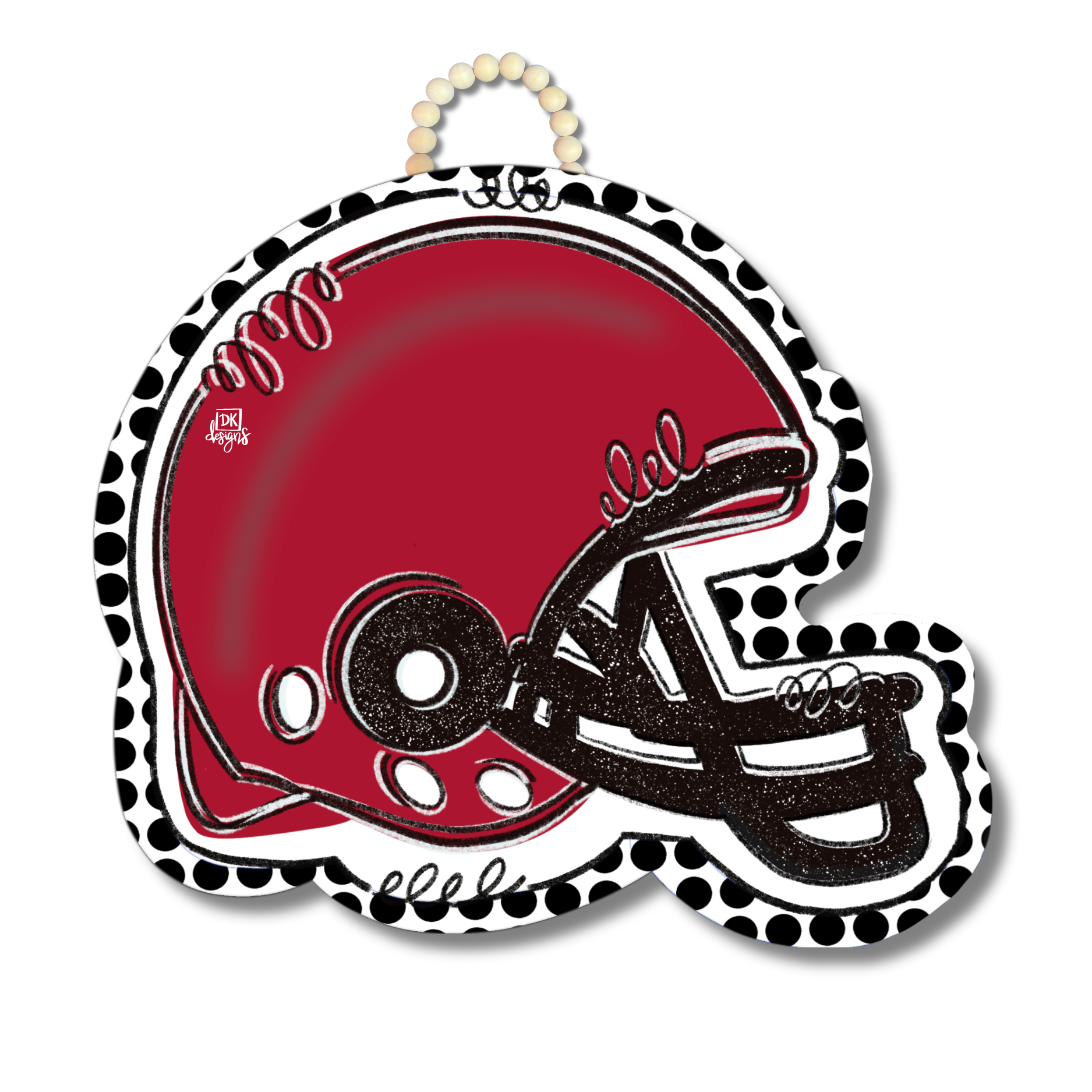 Crimson and White FB Helmet Door Hanger