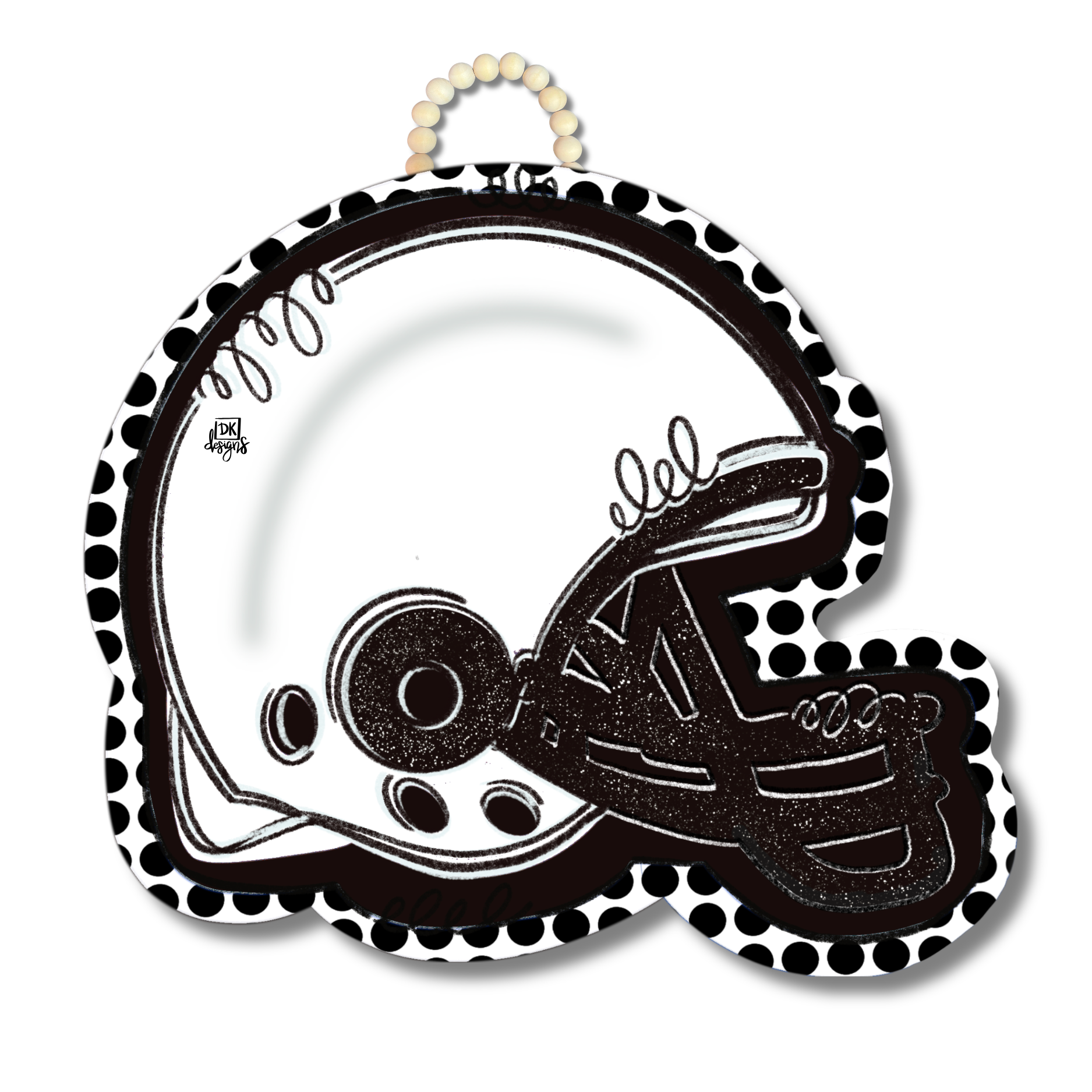 Black and White FB Helmet Door Hanger