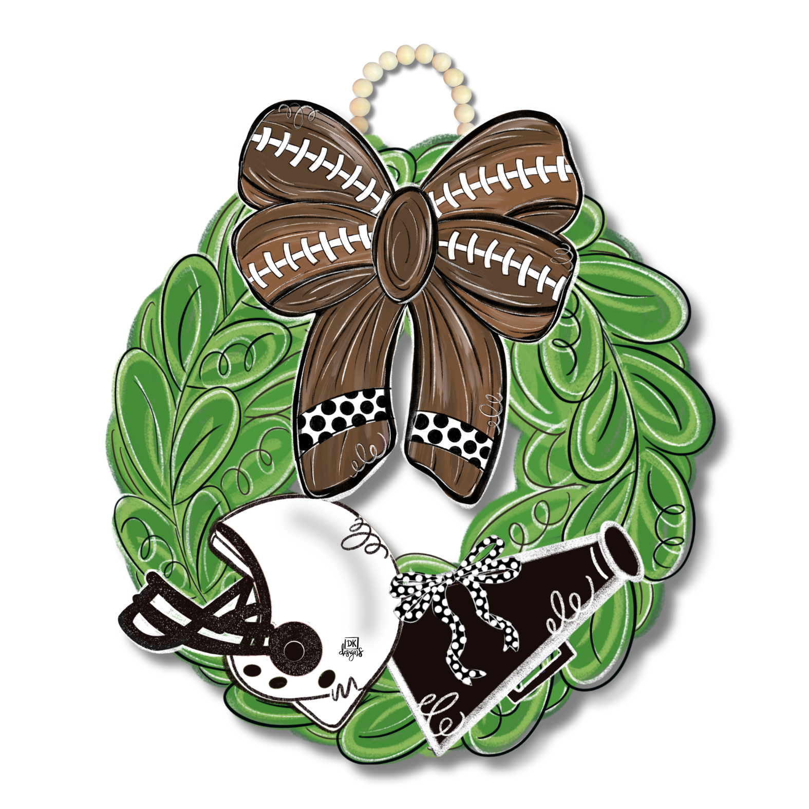 Black and White FB Wreath Door Hanger