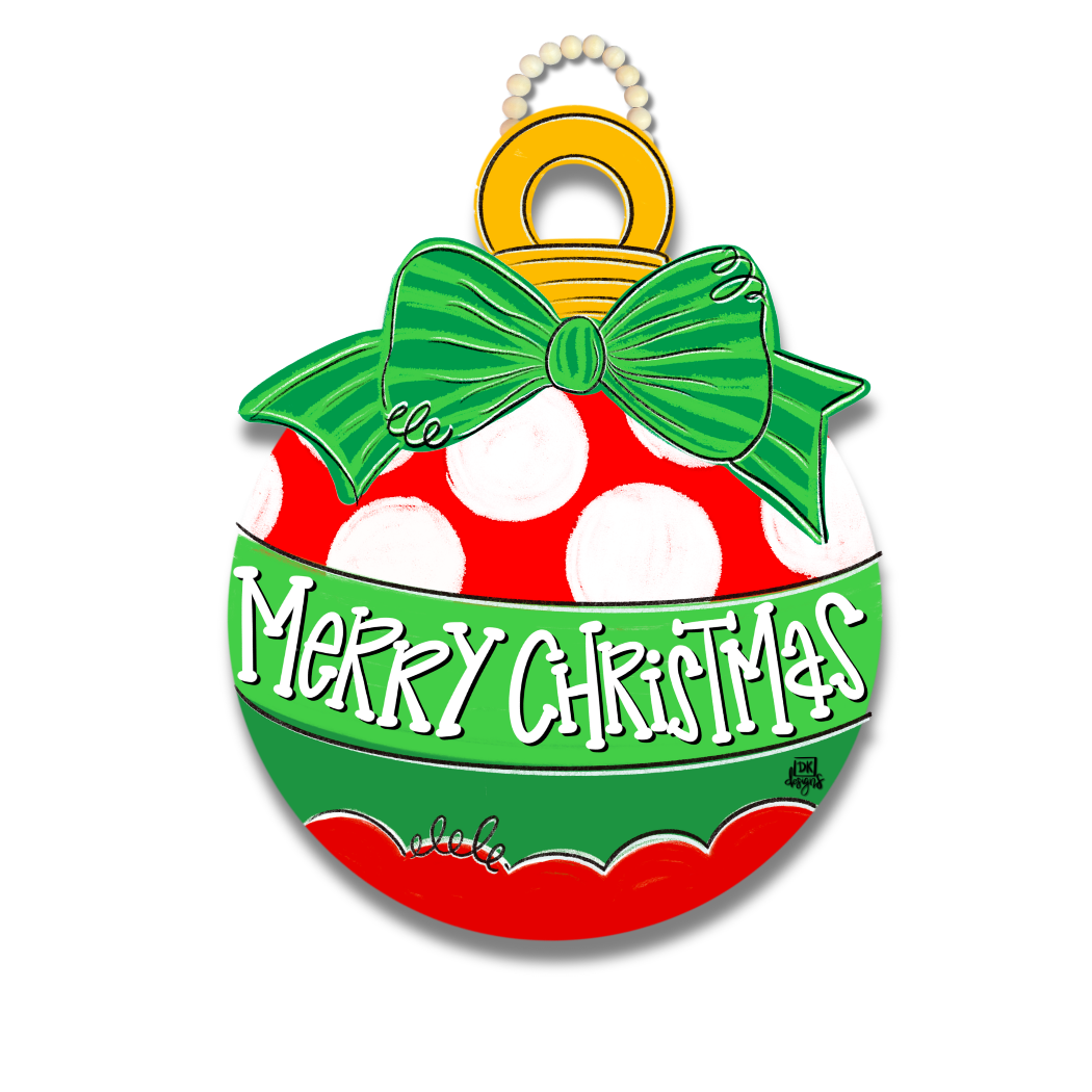 Red Dot Christmas Bulb Door Hanger