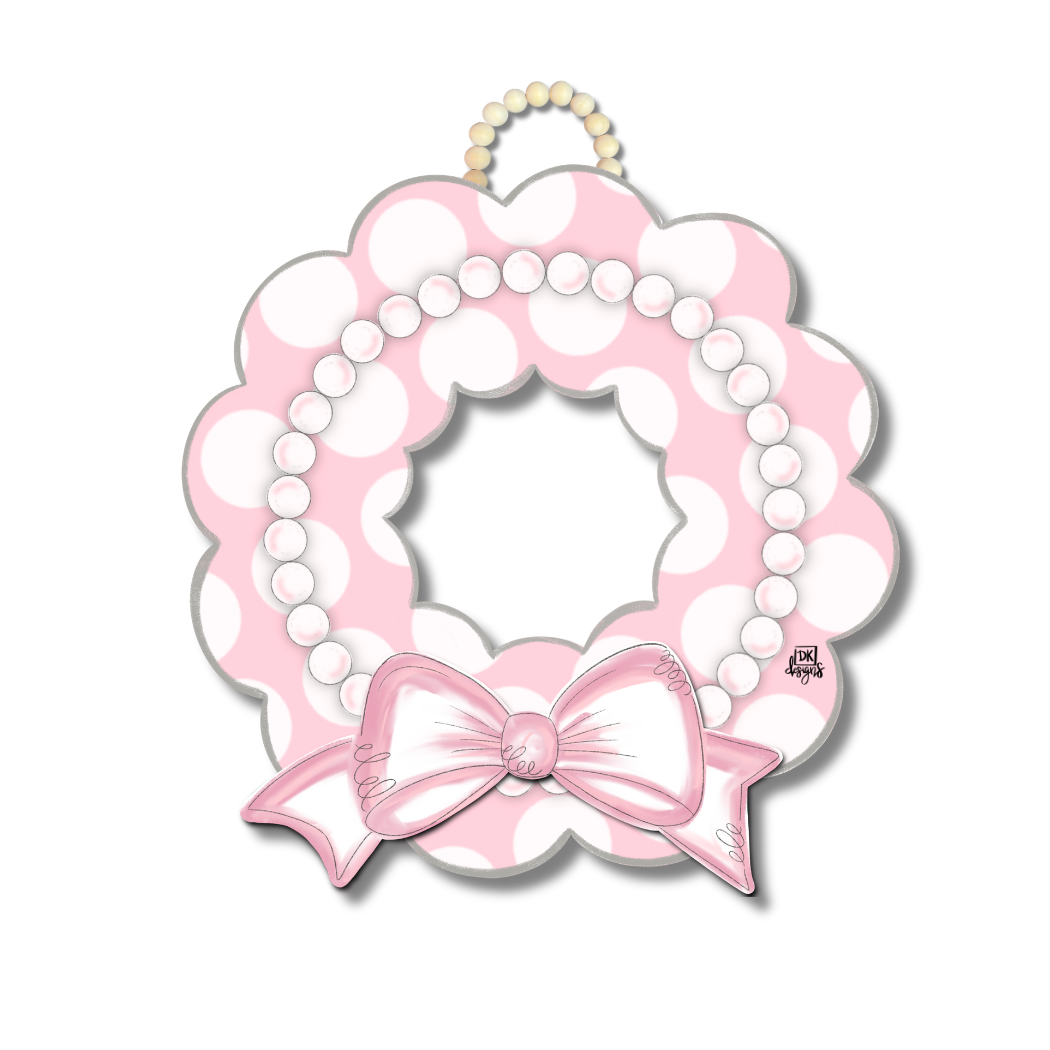 Baby Pink Scallop Wreath Door Hanger