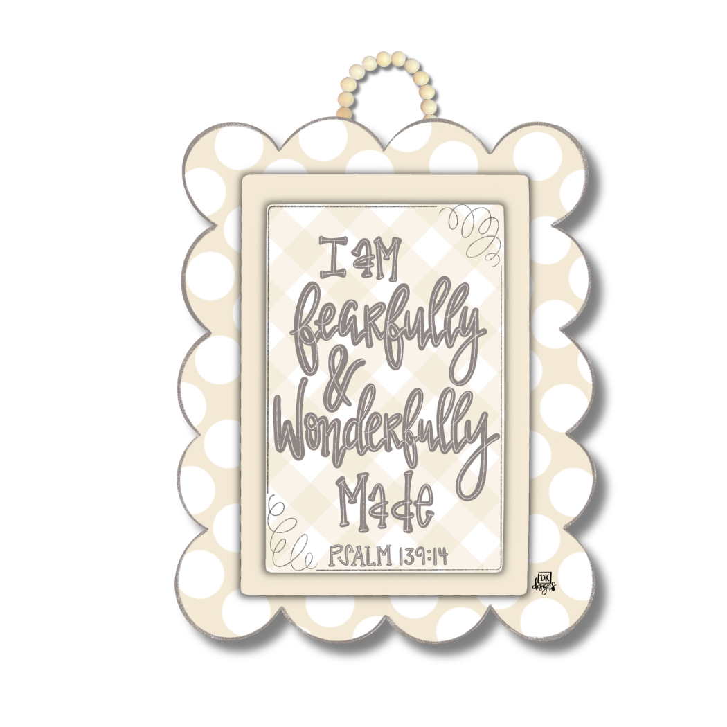 Yellow Fearfully & Wonderfully Made Door Hanger