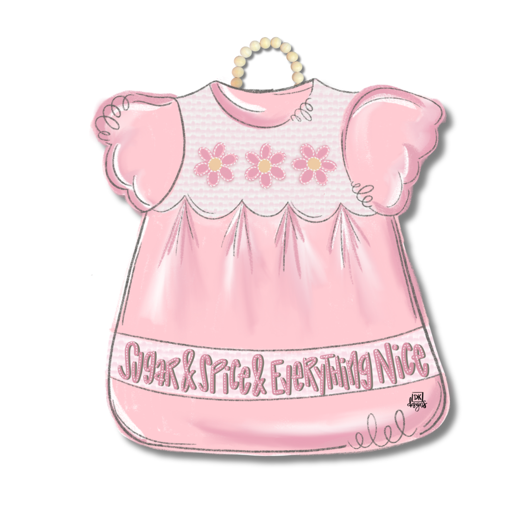 Pink Dress Sugar and Spice Door Hanger