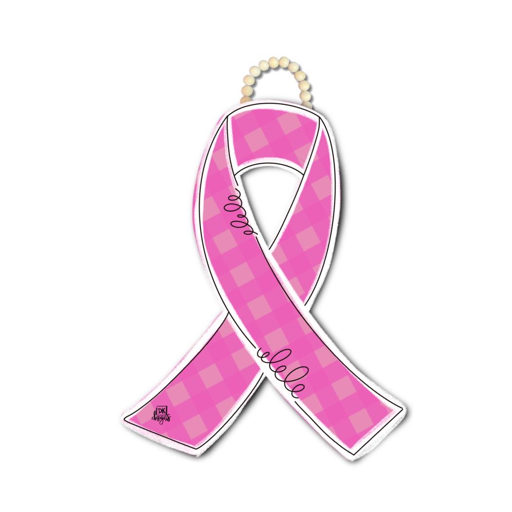 Pink Awareness Ribbon Door Hanger
