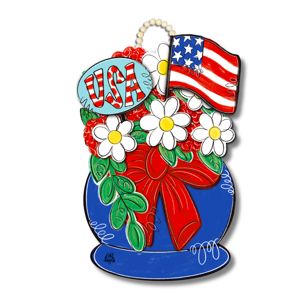 USA Flower Pot Door Hanger