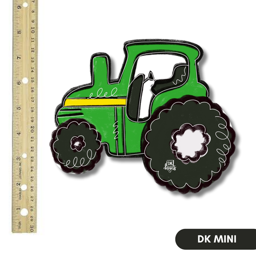 Tractor Mini: DK Mini with a green farm tractor with big black wheels