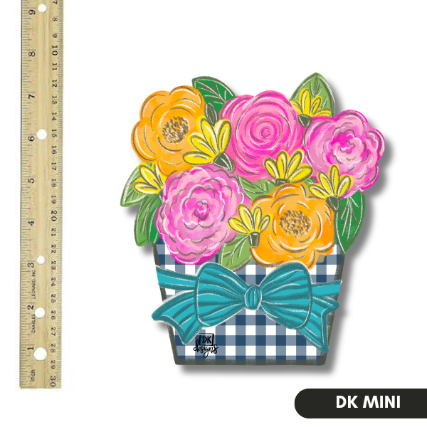 Gingham Flower Jar Mini