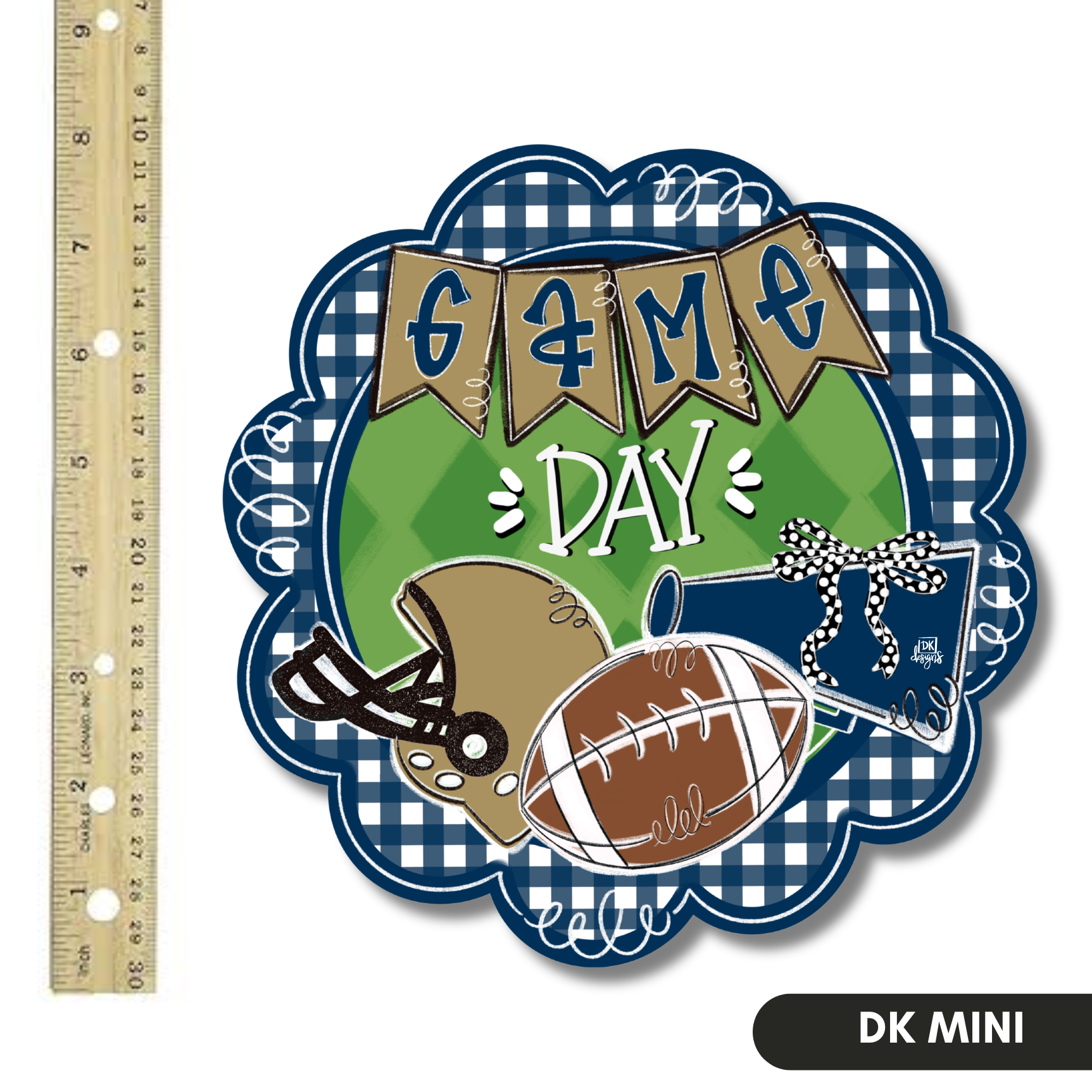 Navy and Gold Game Day Scallop Mini