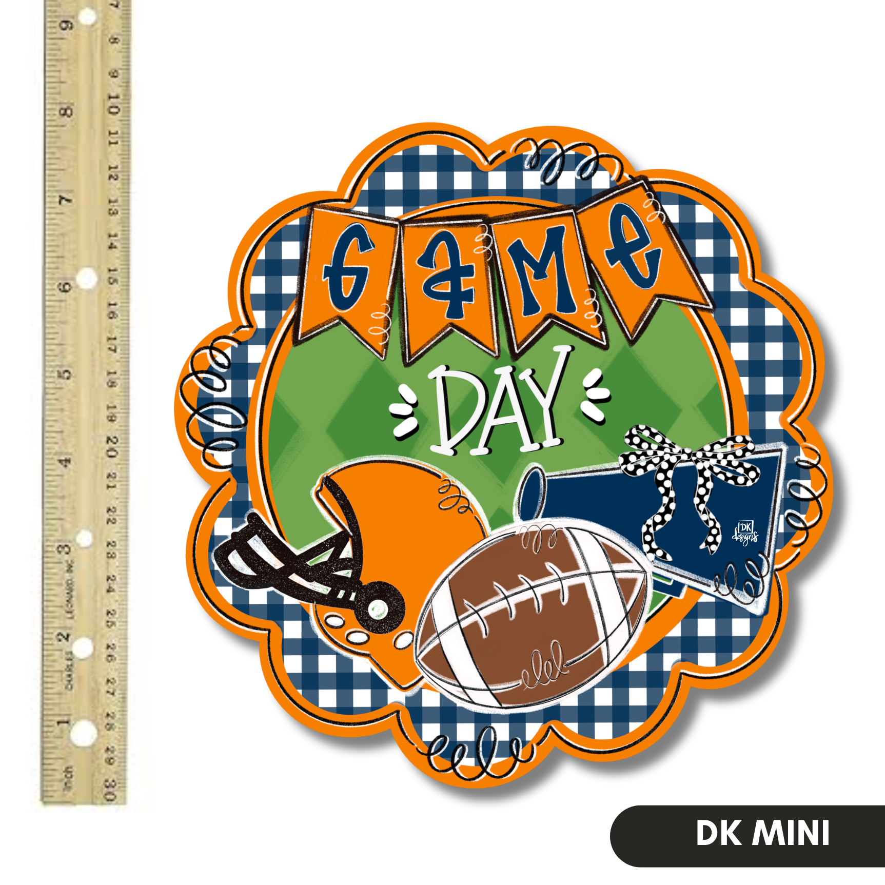 Orange and Navy Game Day Scallop Mini