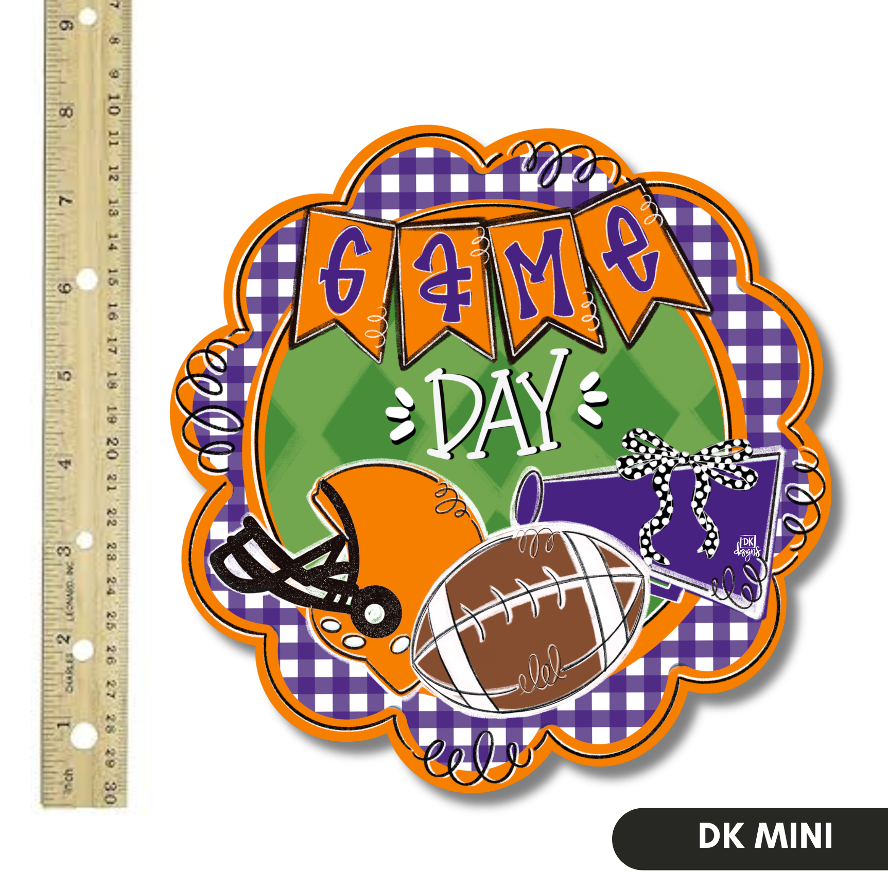Orange and Purple Game Day Scallop Mini