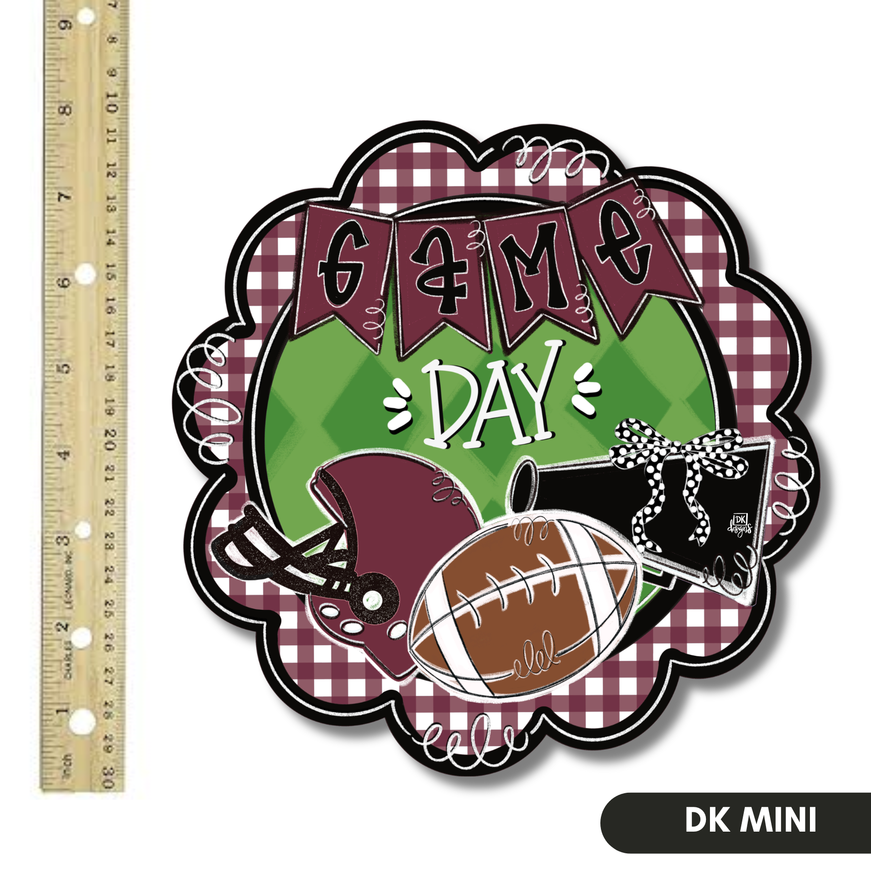 Maroon and Black Game Day Scallop Mini