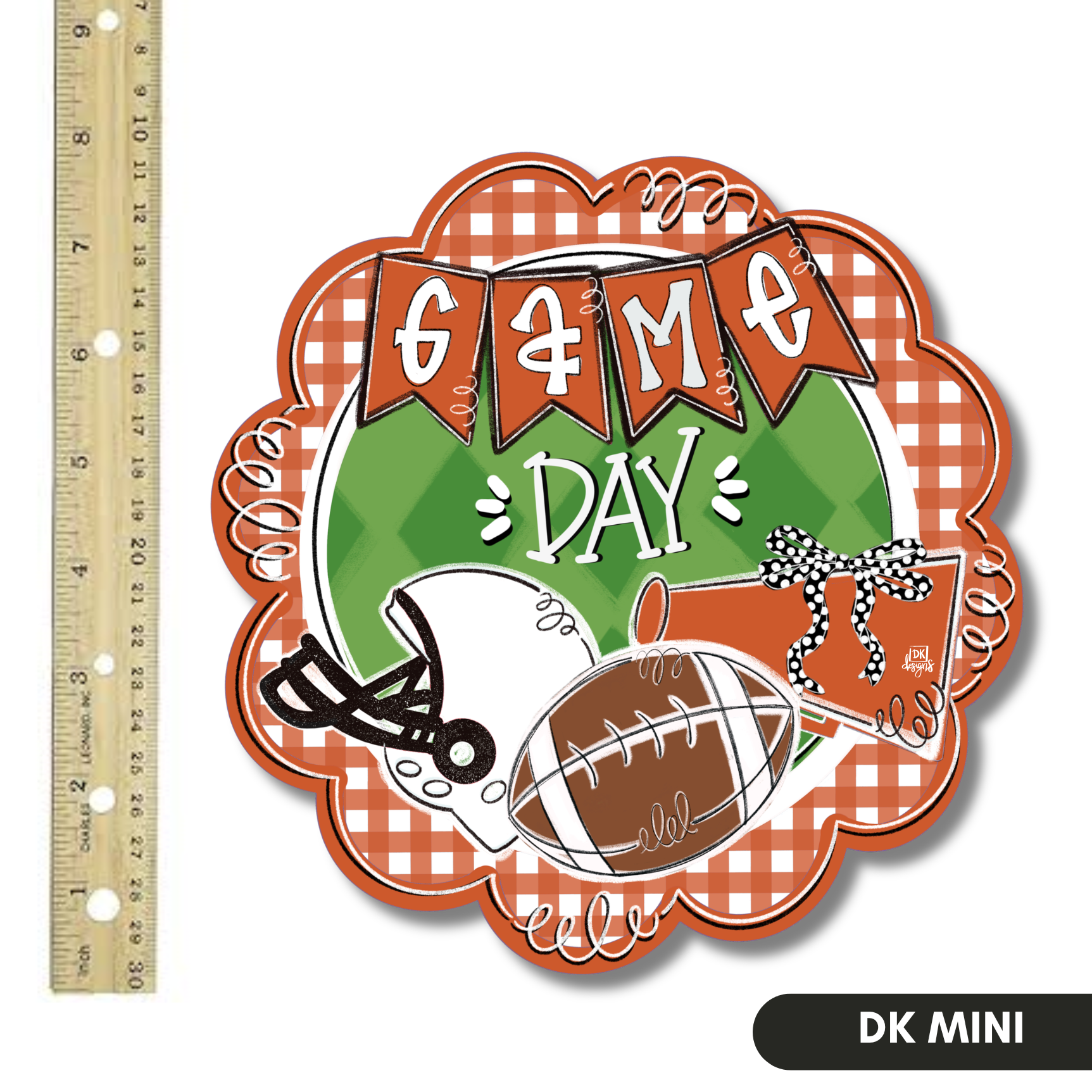 Burnt Orange and White Game Scallop Day Mini
