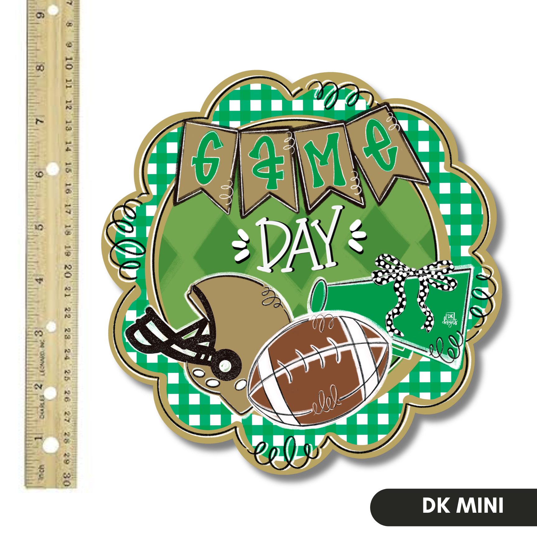 Green and Gold Game Day Scallop Mini
