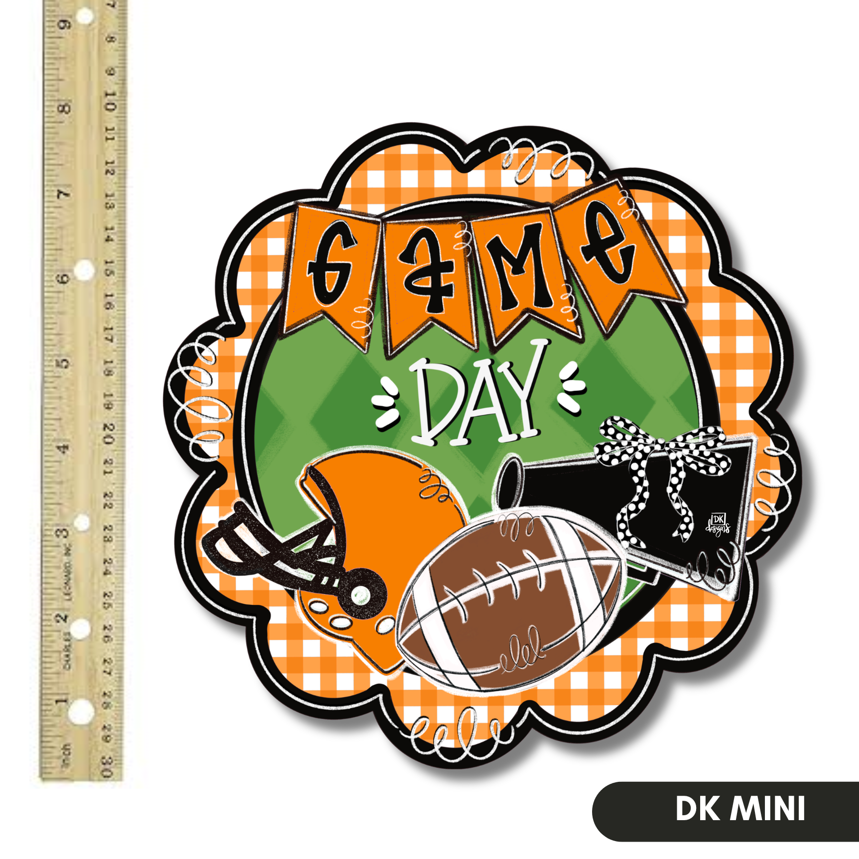 Orange and Black Game Day Scallop Mini